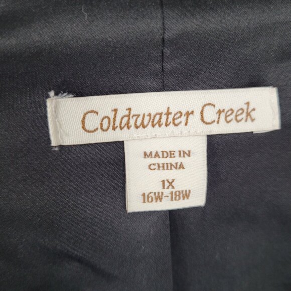 Coldwater Creek Red Black Leopard Blazer Suit Jacket Size 1X (16W-18W) - Picture 3 of 14